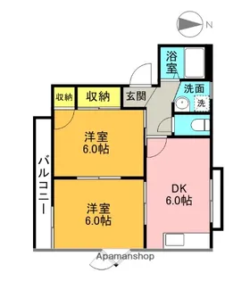 メゾンフラテ【N102号室】の間取り