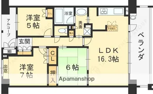 プラウドシティー高槻ステージア【402号室】の間取り