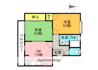 ロイヤルコーポ水無瀬【E-104号室】の間取り