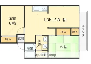メゾンアサヒⅠ・Ⅱ【Ⅱ306号室】の間取り