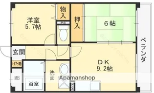 EAST NAGARE【605号室】の間取り
