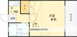 エイブル富田【1階】の間取り