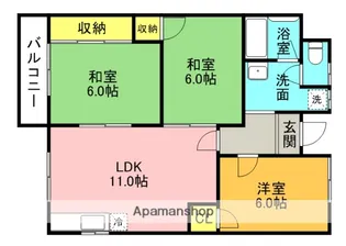 ラフレシア山崎【102号室】の間取り