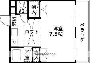 プチパレ天神【205号室】の間取り
