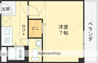 プチパレ天神【204号室】の間取り