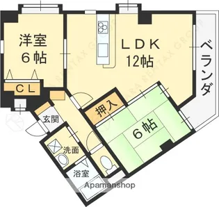 トライハイム西冠【401号室】の間取り