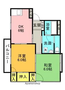 2DKの間取り画像