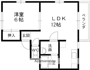 アーバンハイツ香里【1階】の間取り