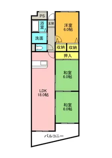 大阪府寝屋川市出雲町【マンション】の間取り