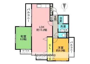 サニーパーク松川【4階】の間取り