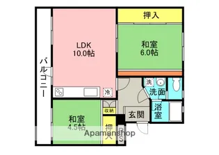 富田第二住宅62棟【504号室】の間取り