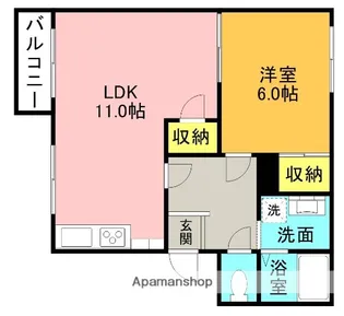 ドミールコウB棟【105号室】の間取り