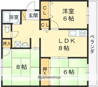 メゾンテック【Ⅱ201号室】の間取り