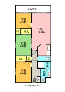 フェリース樟葉【2階】の間取り