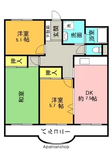 カーサ・フェリーチェ【203号室】の間取り