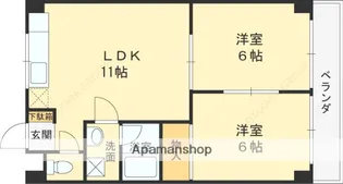 パレ若松【3階】の間取り
