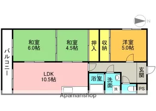 サンヴェール高槻【301号室】の間取り