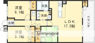 レイセニット高槻グラン・ヴェルジェ【401号室】の間取り