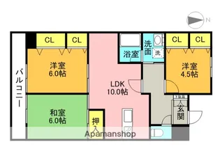 カーサエステ1番館【401号室】の間取り