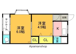 サンコート藤の里【1階】の間取り