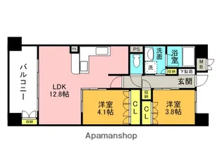 ジオ高槻ミューズEX【308号室】の間取り