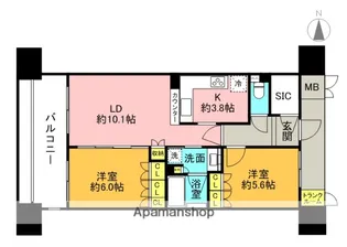 ジオ高槻ミューズEX【9階】の間取り