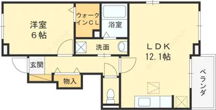 ハイバレーいせき【1階】の間取り