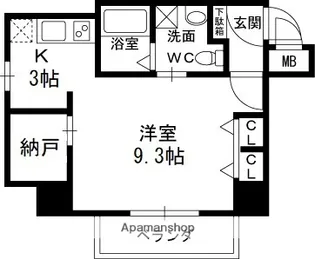 1Kの間取り画像