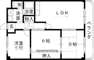大阪府交野市倉治3丁目【マンション】の間取り