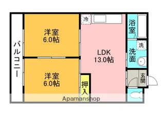 サニーコーポ西口【4B号室】の間取り
