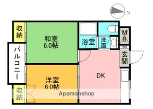 ハムロハイツ杉田B棟【1階】の間取り
