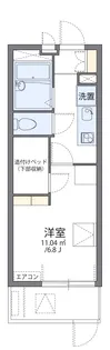 レオパレスミダスコート古曽部【1階】の間取り