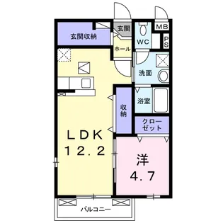ハイバレーノルド【1階】の間取り