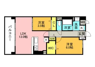 berry blue高槻【1階】の間取り