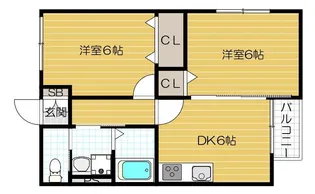 2DKの間取り画像