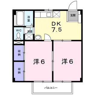 サザンハイム【1階】の間取り