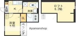 大阪府東大阪市衣摺2丁目【アパート】の間取り