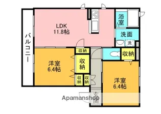 ラフィーネ大蔵司【101号室】の間取り