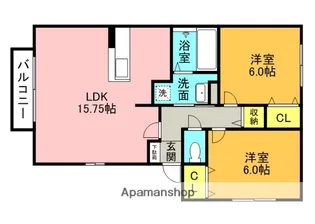 ピュアコート【101号室】の間取り