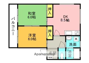 郡家シャトルマンション4号棟【3階】の間取り