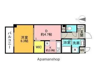 ソウジュ古曽部【2階】の間取り