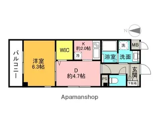 ソウジュ古曽部【303号室】の間取り