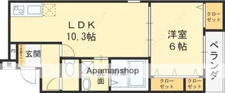 フジパレス高槻出丸町【0102号室】の間取り