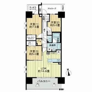 茨木ICO CITY EAST COURT【6階】の間取り