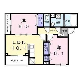 ローデア氷室【2階】の間取り
