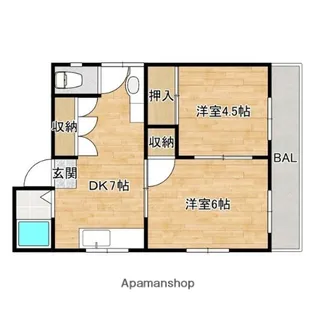 兵庫県尼崎市三反田町3丁目【マンション】の間取り