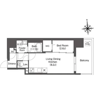 コンフォリア・リヴ南森町Ⅱ【0204号室】の間取り