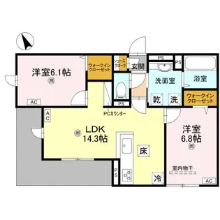 D-residence桜井【1階】の間取り