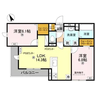 D-residence桜井【3階】の間取り
