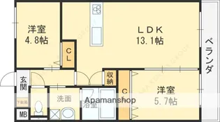 VERSAILLES・K(ベルサイユ・ケイ)【1階】の間取り